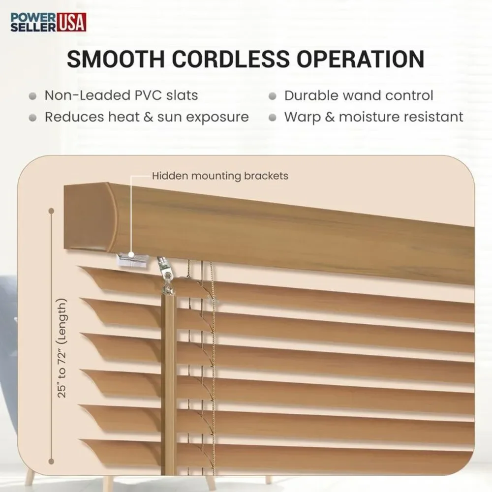 PowerSellerUSA Cordless Window Blinds, Privacy & Light Filtering 1